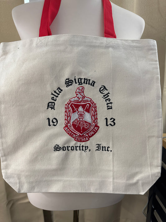 Delta Sigma Theta Crest Canvas Tote Bag