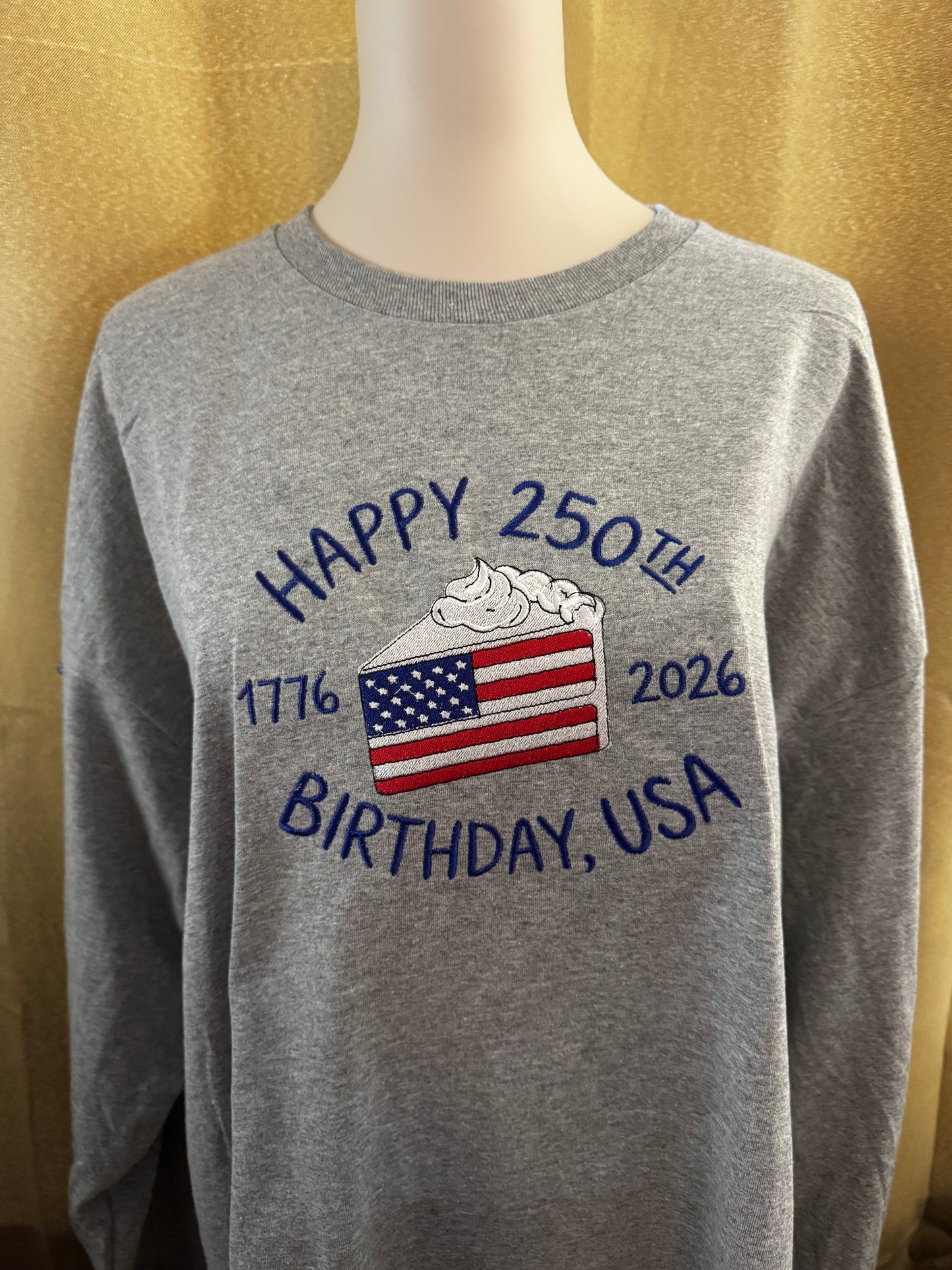 Embroidered USA Birthday Cake