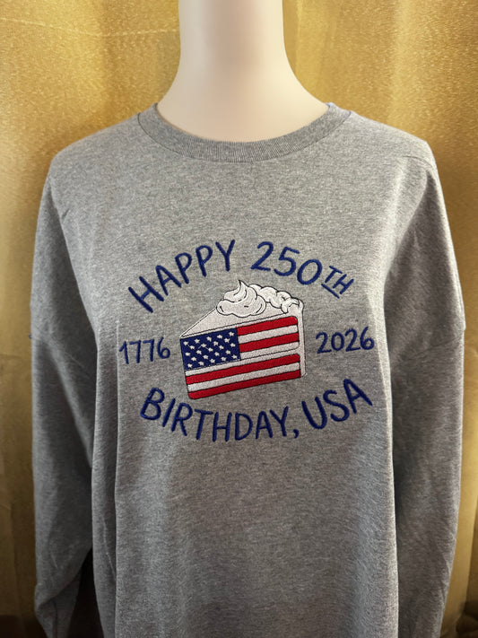 Embroidered USA Birthday Cake