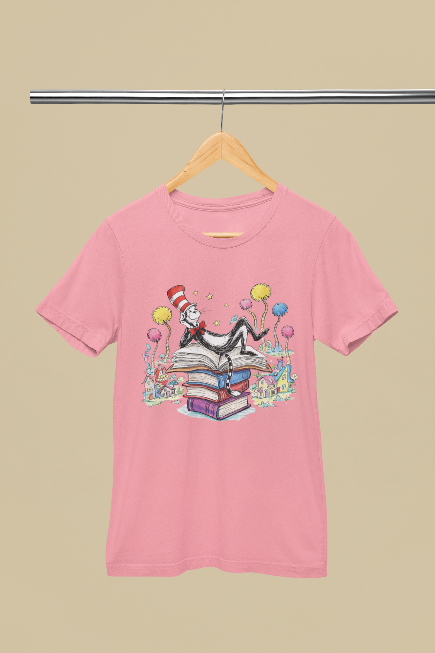 Retro Seuss on Stack of Books (Kid Size)