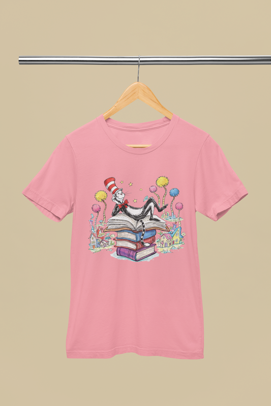 Retro Seuss on Stack of Books