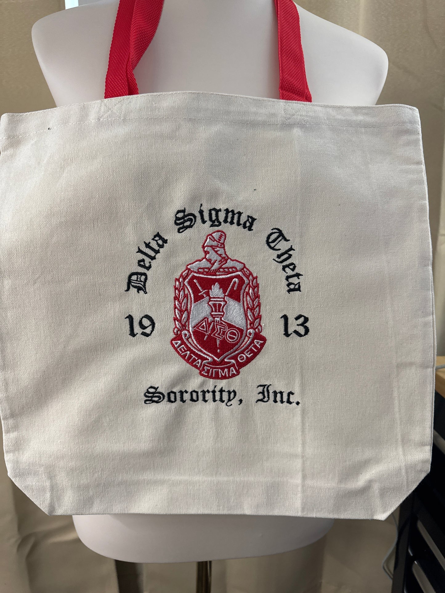 Delta Sigma Theta Crest Canvas Tote Bag