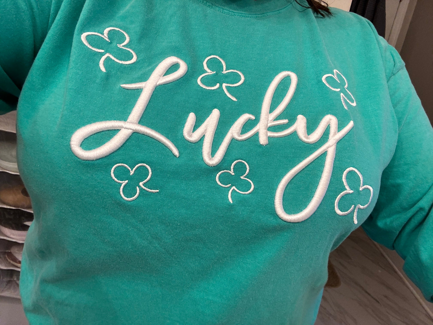 3D Puff Embroidery Lucky Shamrock