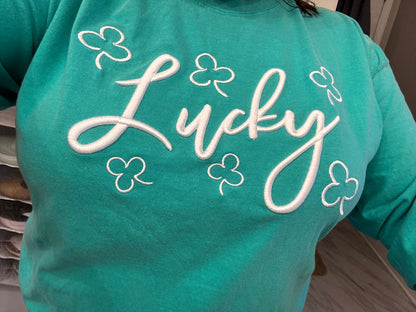 3D Puff Embroidery Lucky Shamrock