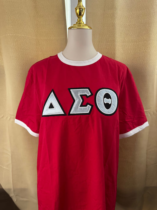 Delta Sigma Theta Varsity Greek Letters Ringer Shirt