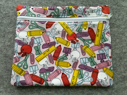 Quilted Pouch - School Supply Themed
