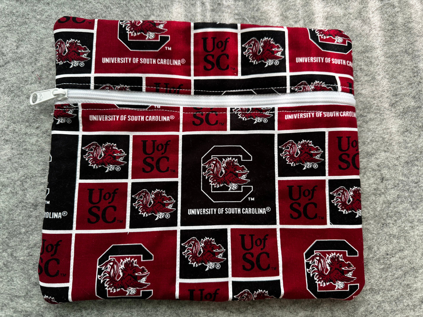 Quilted Pouch - Gamecocks Blocks