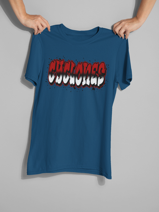 Red Cyclone Graffiti Graphic T-Shirt