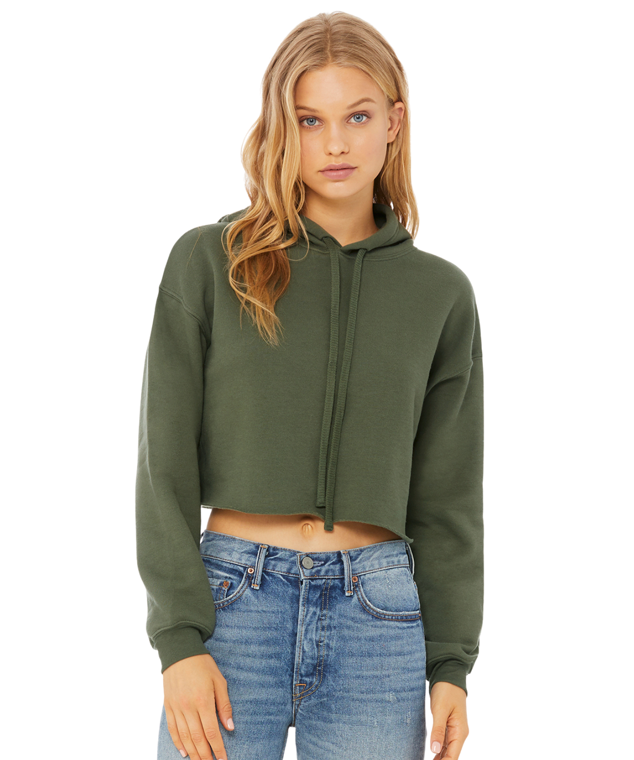 Custom DTF Printed Women Cropped Hoodie (Front and Back)