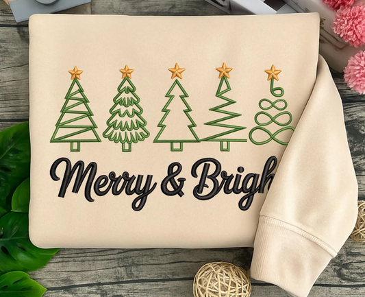 Full Stitch Embroidery - Christmas Trees with Gold Star