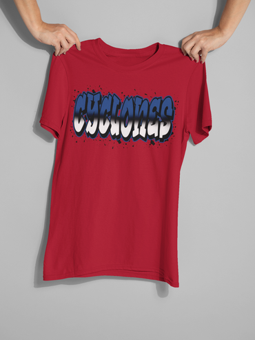 Navy Cyclone Graffiti Graphic T-Shirt