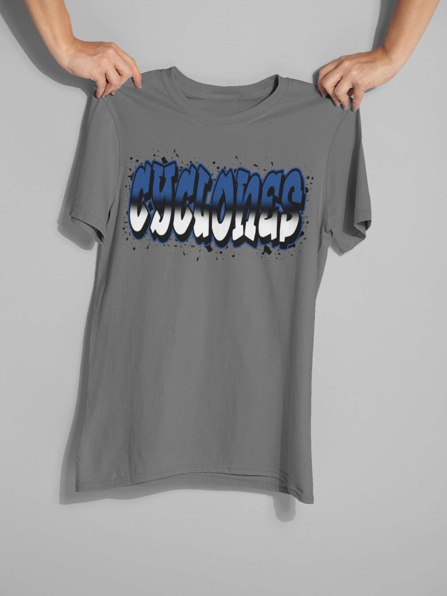Navy Cyclone Graffiti Graphic T-Shirt