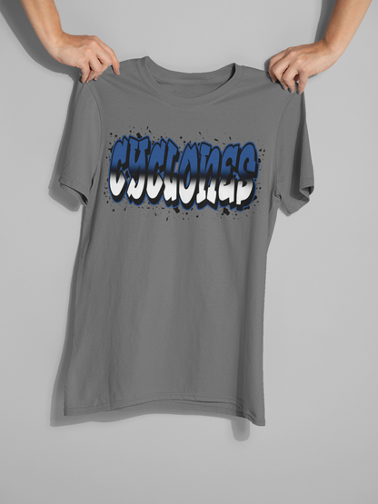 Navy Cyclone Graffiti Graphic T-Shirt